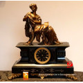 European style bronze clock with lady statue